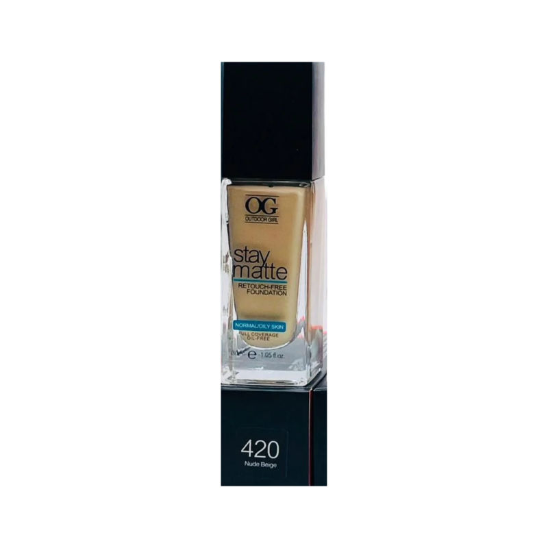 OG Outdoor Girls Stay Matte ReTouch Free Foundation Normal/Oily Skin 30ml (Nude Beige #420)