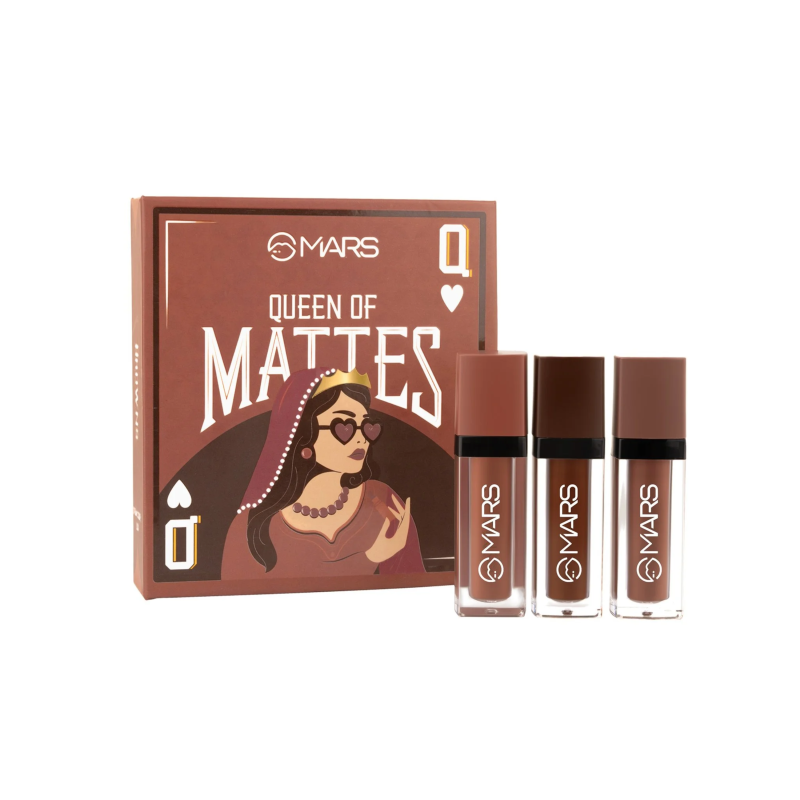 Mars Cosmetics Queen of Mattes Liquid Lipsticks Box Set #04 Brown 13.5ml