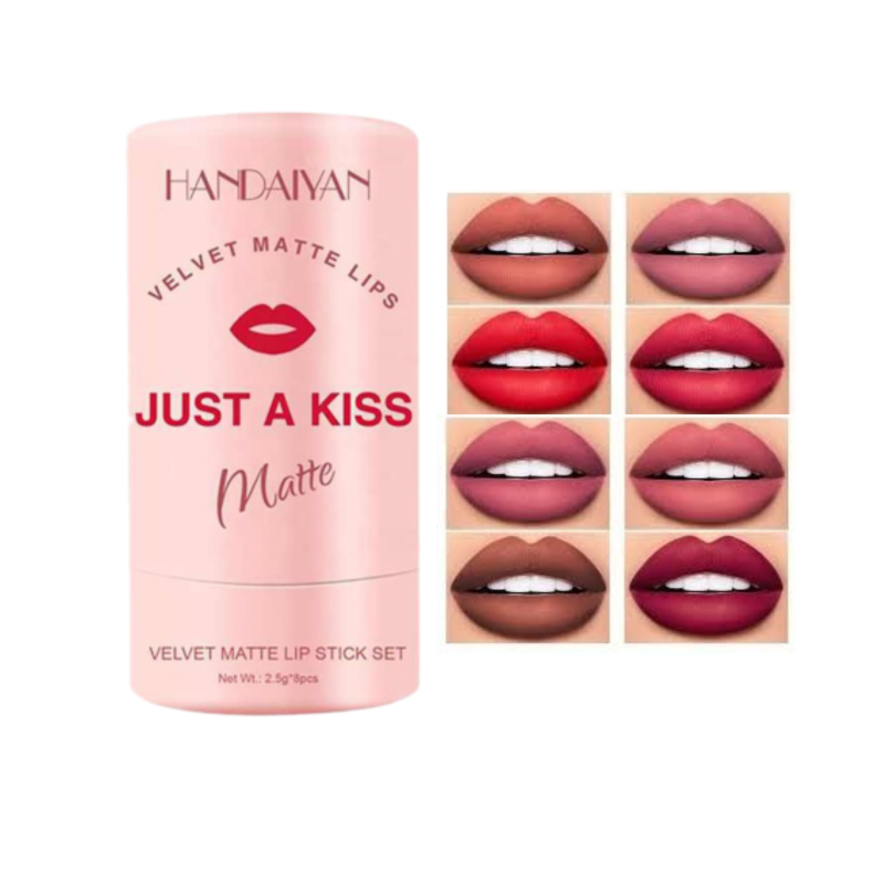 Handaiyan 8 pcs Just a Kiss Velvet Matte Lipstick Set