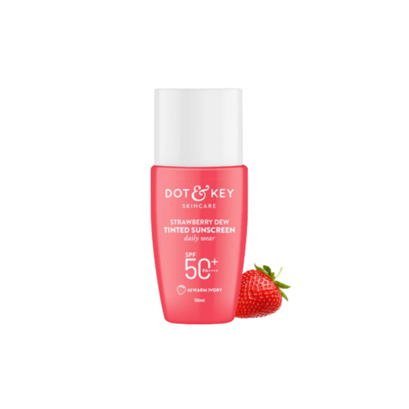 Dot & Key Strawberry Dew Tinted Sunscreen SPF 50+ PA++++ 02 Warm Ivory 50 ml